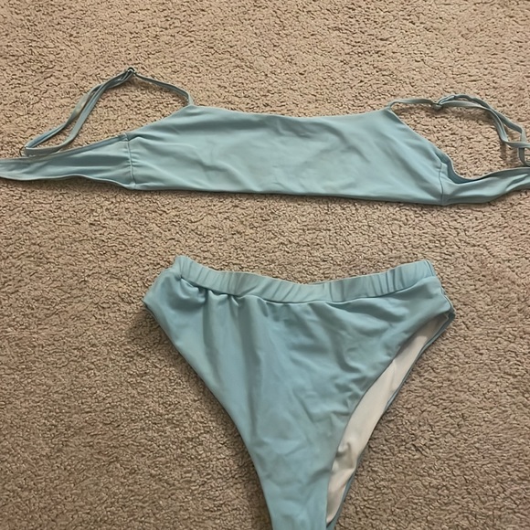 High Waist Light Blue Bikini - Picture 4 of 5